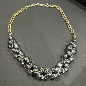 Metallic Cluster Beaded Necklace on Chain